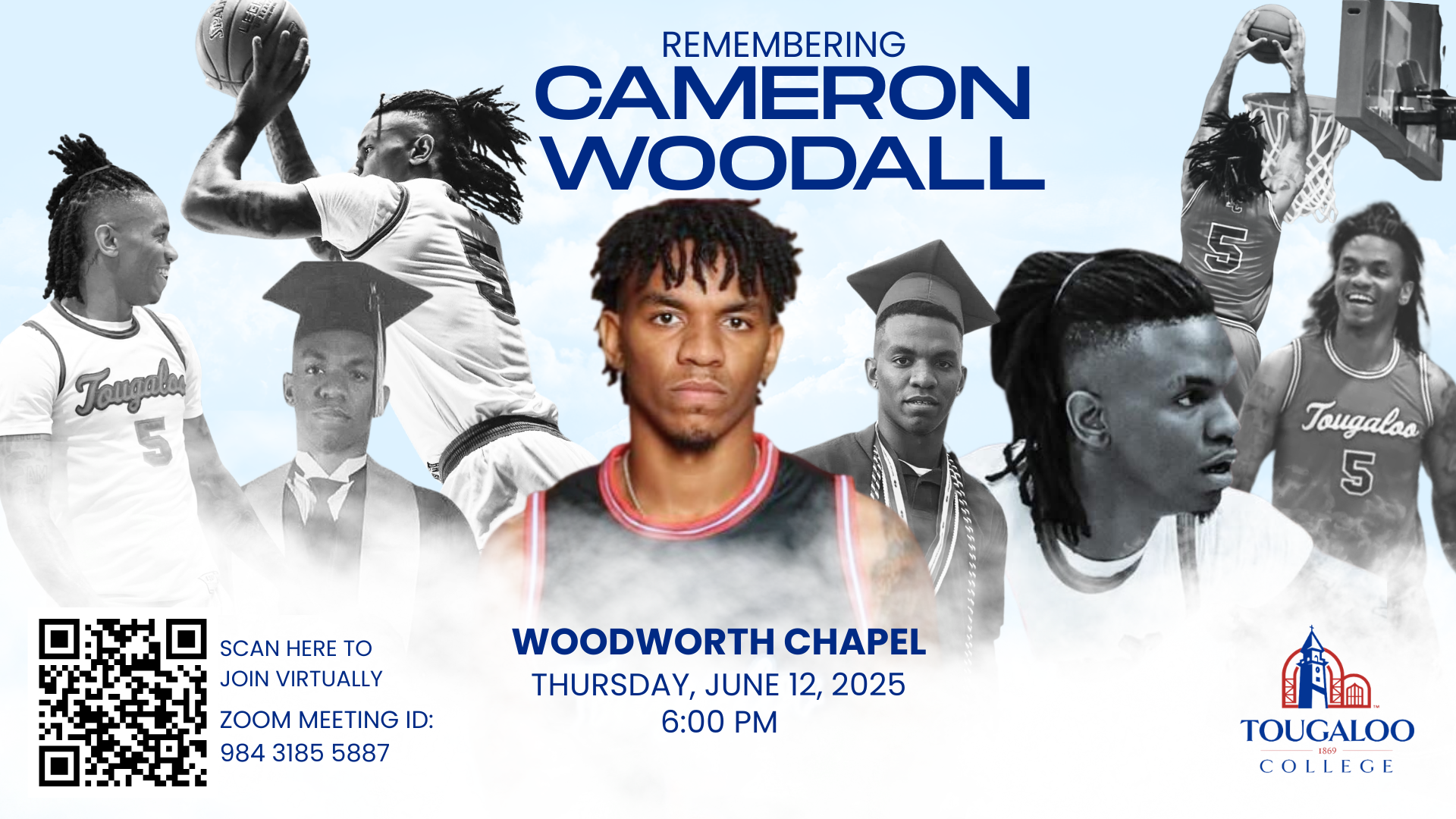 Memorial graphic honoring Cameron Woodall