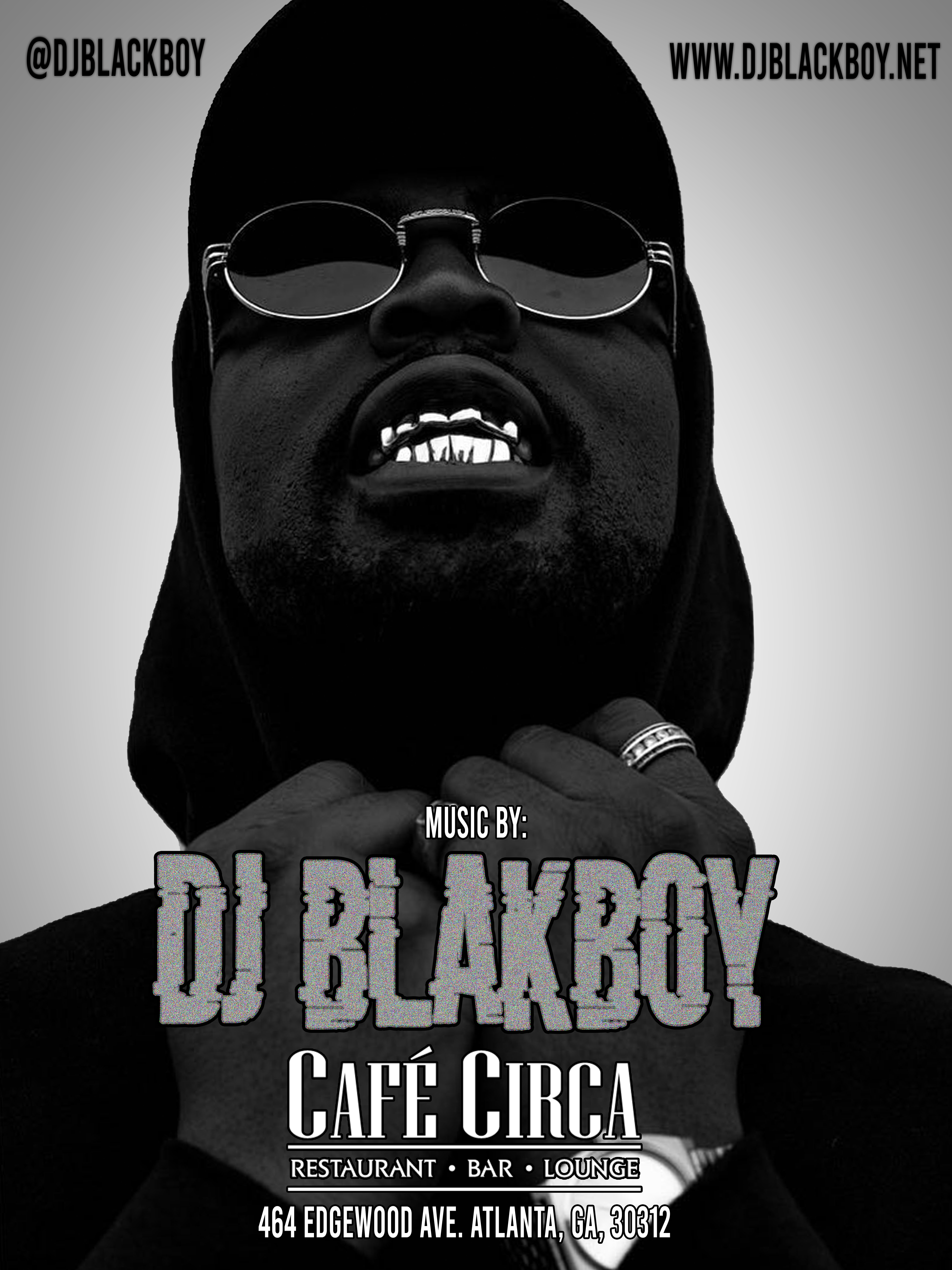 DJ Blakboy event poster for Café Circa