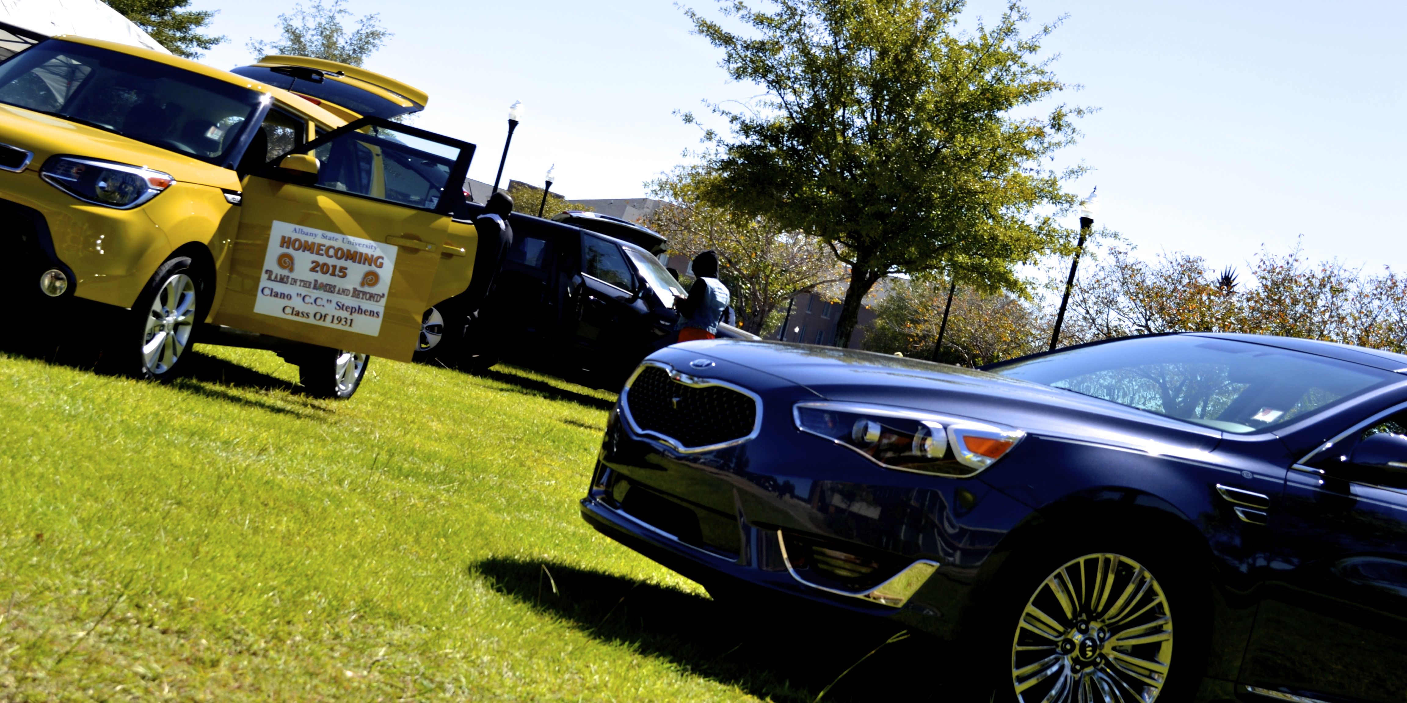 Kia vehicles at Albany State University homecoming